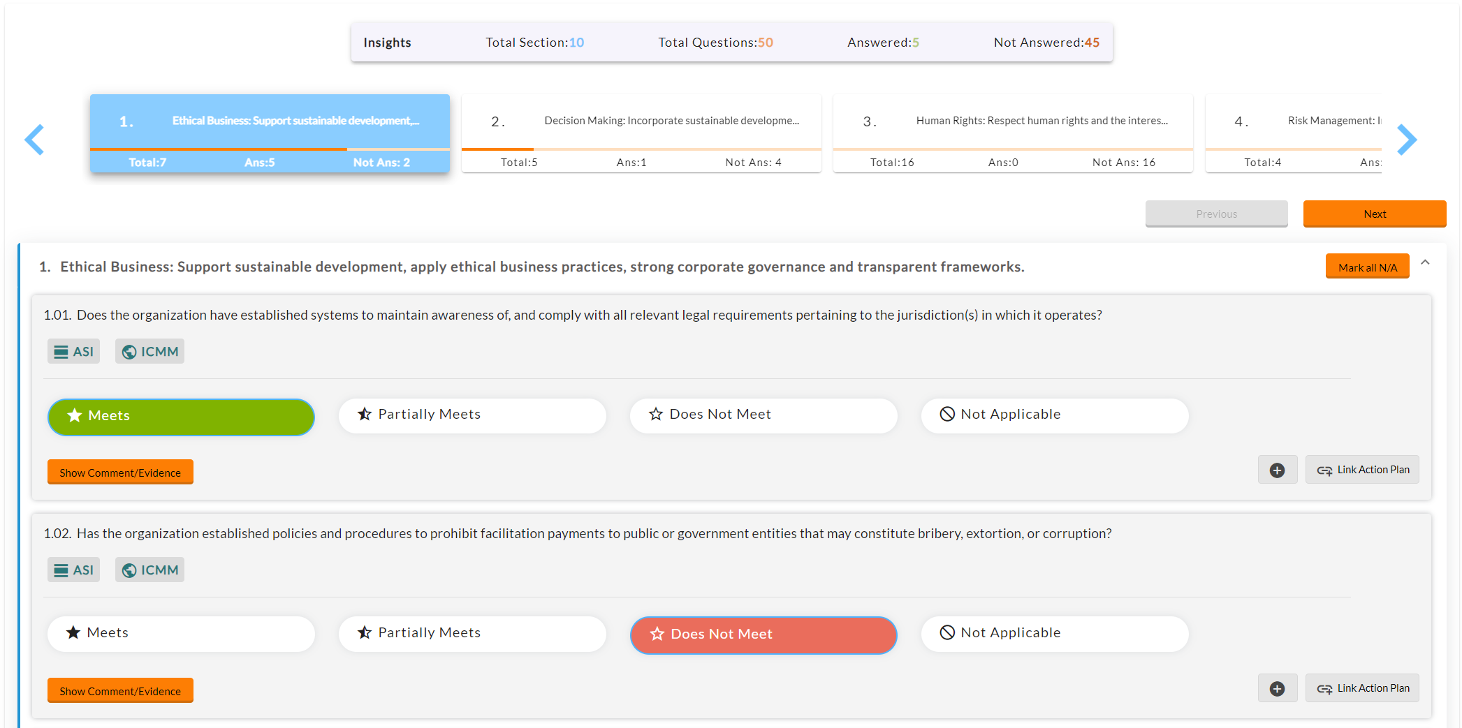 ESG assessment integrated